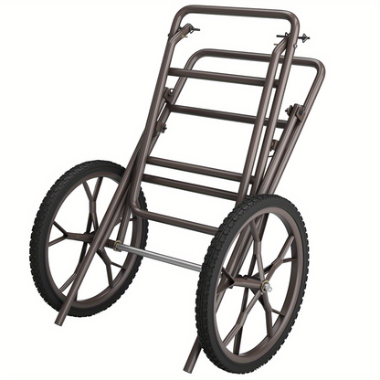 Deer Cart Folding Hunting Hauler 500 lbs Heavy-Duty Steel Frame 17" Wheels Utility Gear Dolly for Game & Tree Stand Transport