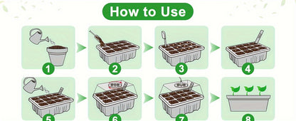 Seed Starter Kit with Grow Light LED | Indoor Mini Greenhouse Germination