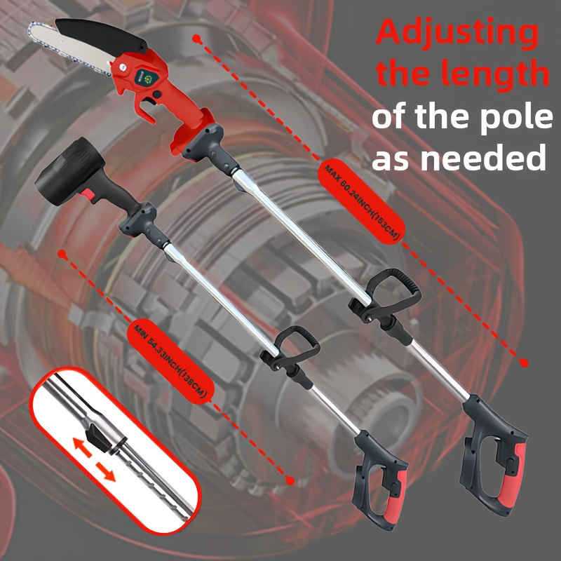 3-in-1 Cordless Pole Saw, Chainsaw & Leaf Blower – 5.8ft Telescopic Pole, 2 Batteries, for Tree Trimming, Gardening & Landscaping