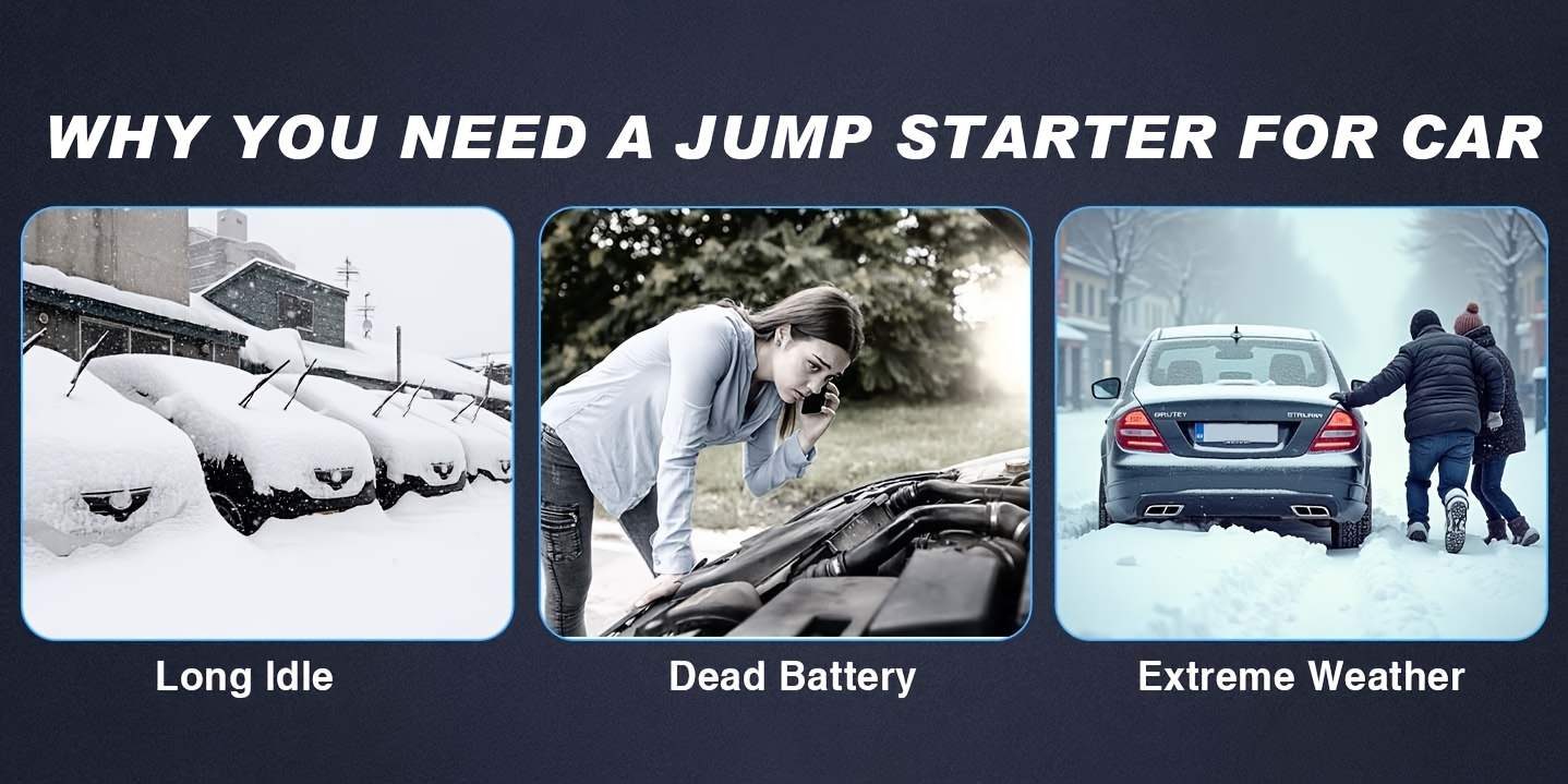 7000A Jump Starter 8-in-1 29800mAh with Air Compressor Tire Inflator SOS LED Flashlight Power Bank for 10L Gas 8.5L Diesel Cars Trucks RV Motorcycle Boat
