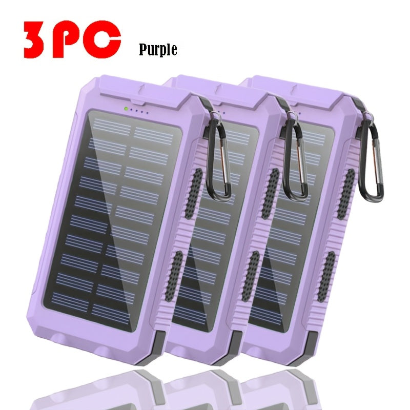 Solar Charger 12800mAh Portable Power Bank - Dual USB 5V Output, LED Flashlight, Outdoor Backup Battery for All Cell Phones, Camping, Hiking & Emergency Use