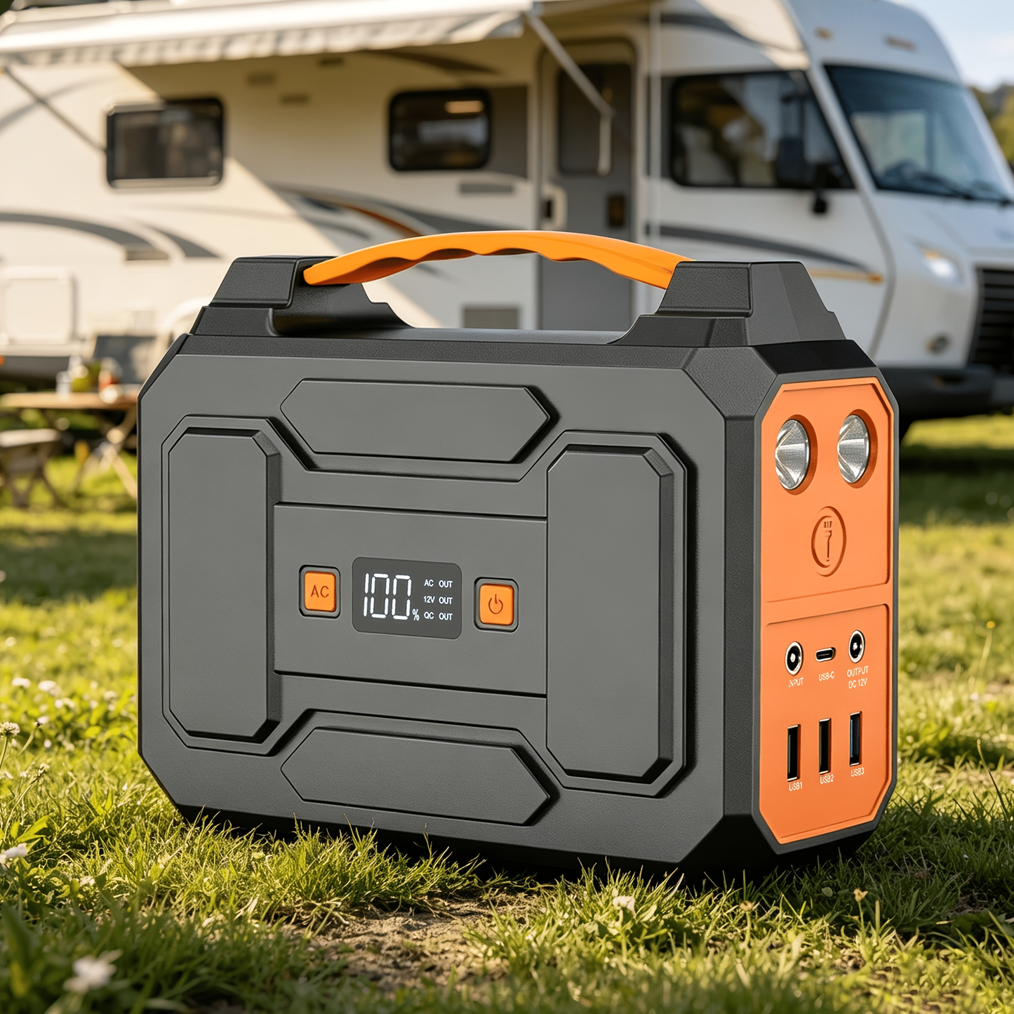 Portable Power Station Solar Generator 146Wh/300W | AC Outlet DC USB LED | Camping Emergency Backup Battery Pack Outdoor Charging