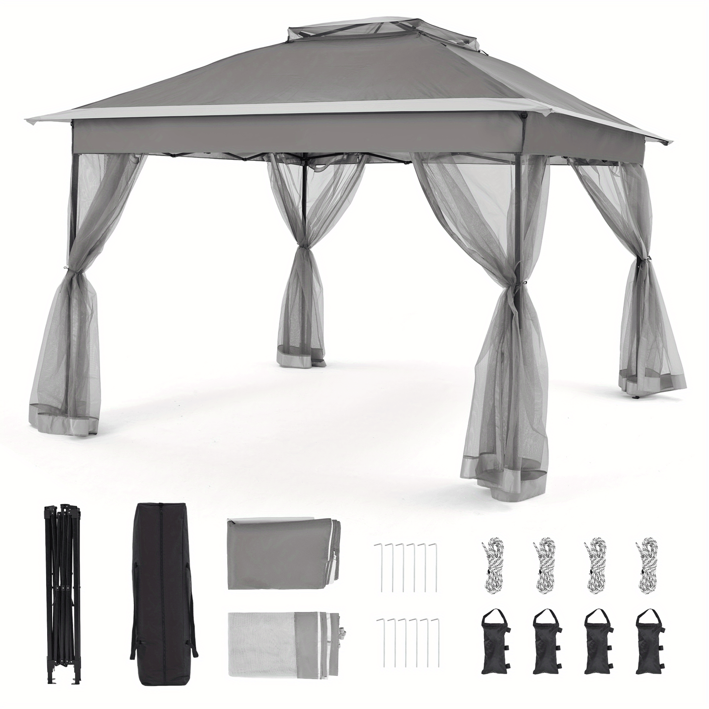 Pop Up Gazebo Tent Mosquito Netting Oxford | Patio Garden Backyard