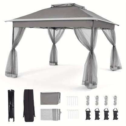 Pop Up Gazebo Tent Mosquito Netting Oxford | Patio Garden Backyard