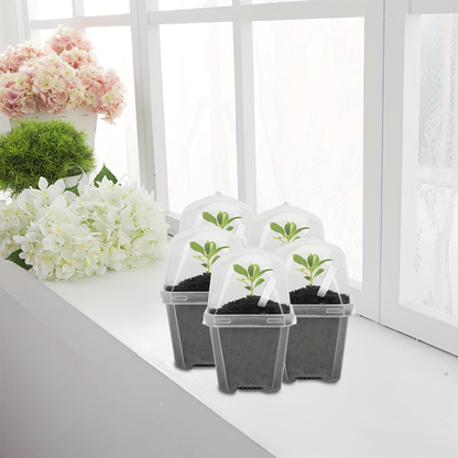 Clear Nursery Pots 3 Inch with Humidity Dome Lids 30pcs | Stackable Seed Starter Pots | Built-In Labels | Succulents Seedlings Cuttings Propagation