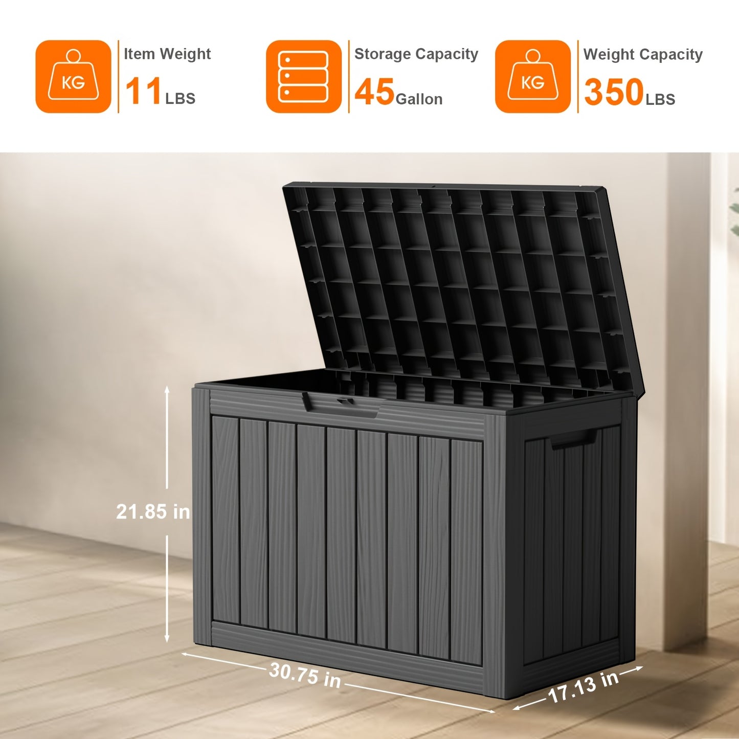 Outdoor Storage Box Lockable Weatherproof | Deck Patio Garden Bench