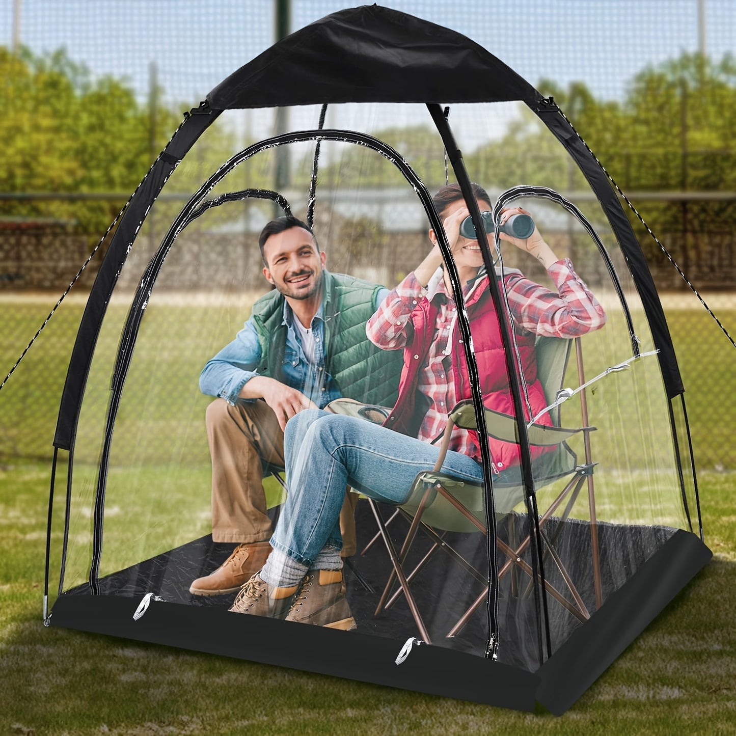 Waterproof Camping Tent 1-3 Person Transparent Oxford Rain Shelter