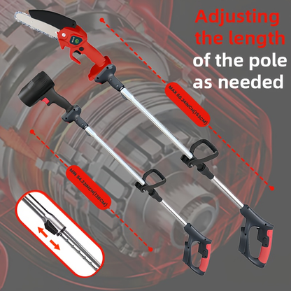 Mini Chainsaw 3-in-1 Cordless Pole Saw & Electric Blower – 21V, 2 Batteries, Telescopic Design for Tree Pruning & Yard Maintenance