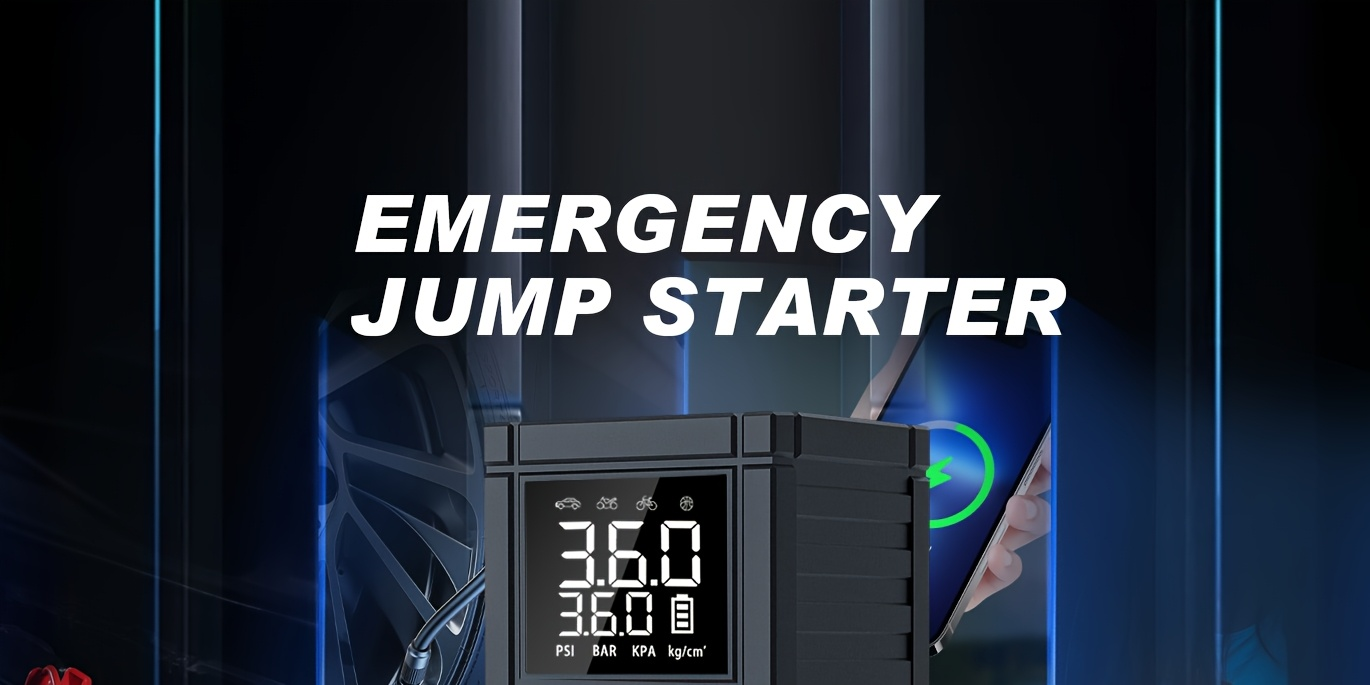 7000A Jump Starter 8-in-1 29800mAh with Air Compressor Tire Inflator SOS LED Flashlight Power Bank for 10L Gas 8.5L Diesel Cars Trucks RV Motorcycle Boat