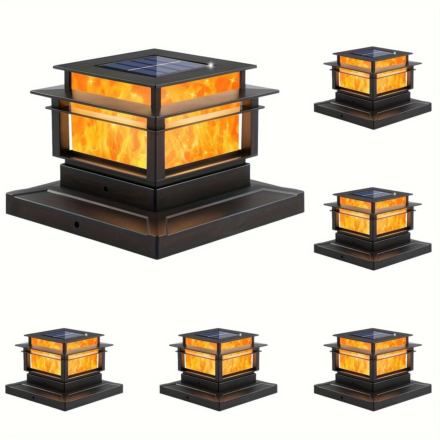 Solar Column Cover Light 6 Pack – LED Fence Post Cap Lights