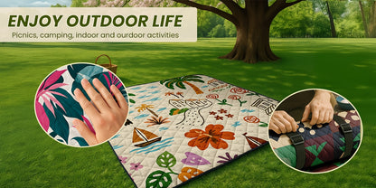 Picnic Blanket Waterproof | Foldable Padded Beach Park Camping Mat