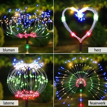 Solar Firework Garden Lights 4-Pack, 8 Modes Waterproof