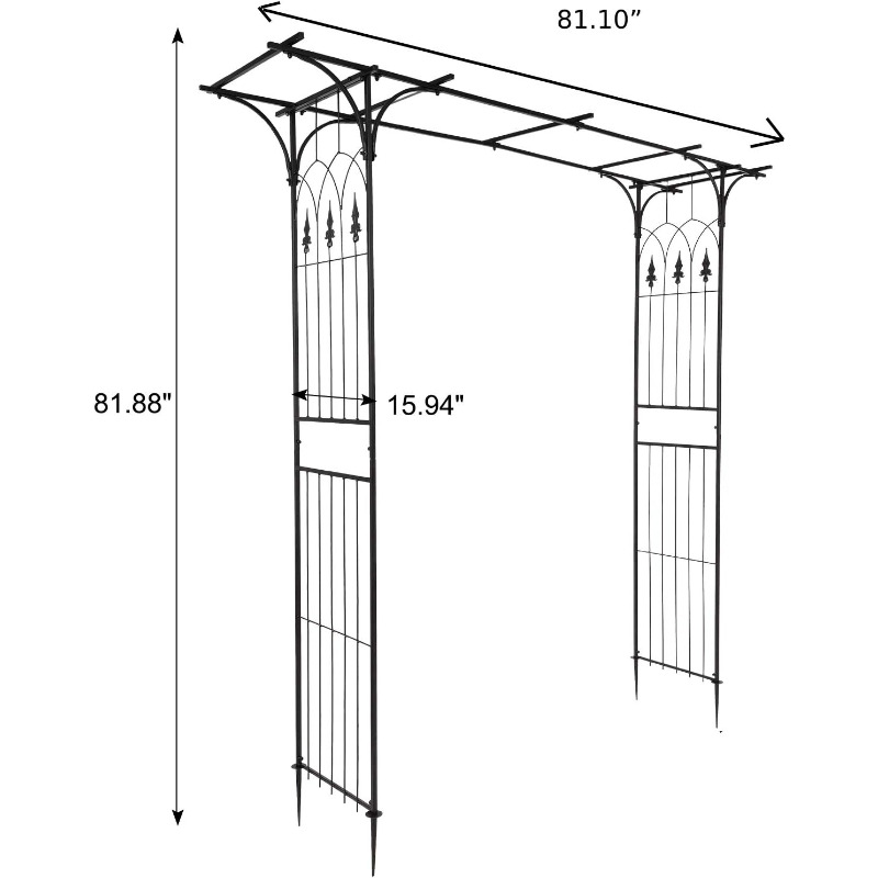 Garden Arbor Arch Metal Rustproof Wedding Climbing Plant Trellis