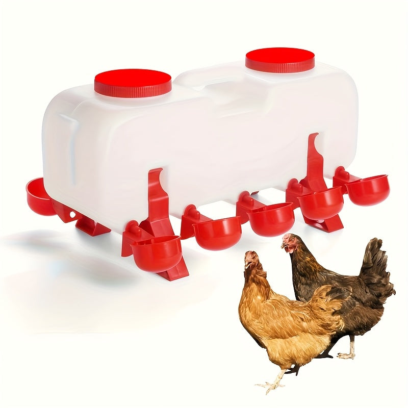 Chicken Waterer | Automatic 10 Cup Dual Row Stand Chick Duck Quail