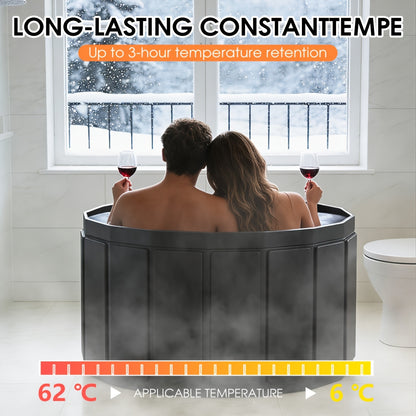 Inflatable Hot Tub 41.3in 150.58gal Capacity, 2-3 Person Portable Spa Tub, Durable Outdoor Bathtub for Backyard Patio Ice Bath & Hot Water Relaxation