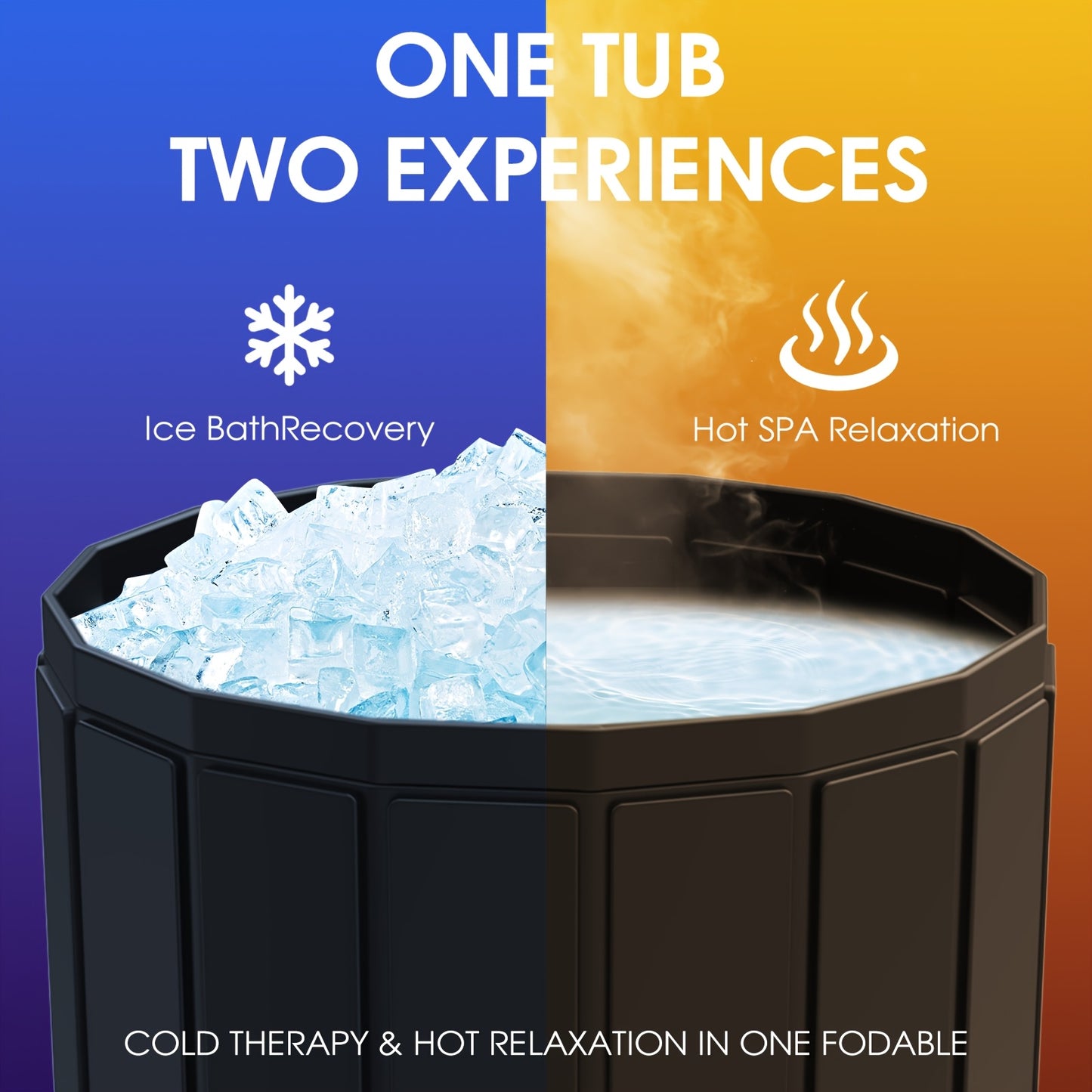 Inflatable Hot Tub 41.3in 150.58gal Capacity, 2-3 Person Portable Spa Tub, Durable Outdoor Bathtub for Backyard Patio Ice Bath & Hot Water Relaxation
