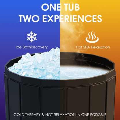 Inflatable Hot Tub 41.3in 150.58gal Capacity, 2-3 Person Portable Spa Tub, Durable Outdoor Bathtub for Backyard Patio Ice Bath & Hot Water Relaxation