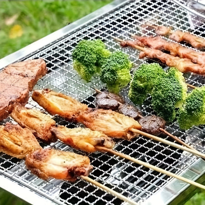 BBQ Skewers Stainless Steel 18 Piece Set Reusable Flat Metal Grill Skewers Anti-Spin Rust Proof Dishwasher Safe for Kebab Chicken Beef Shrimp Camping Picnic Cookout