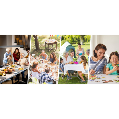 Folding Table 6 ft Narrow HDPE Top 350 lbs Capacity Steel Frame Portable Indoor Outdoor Table for Party, Buffet, Camping & Office