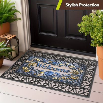 Door Mat | PVC Hollow Anti-Slip Mud Scraper Outdoor Entrance Holiday