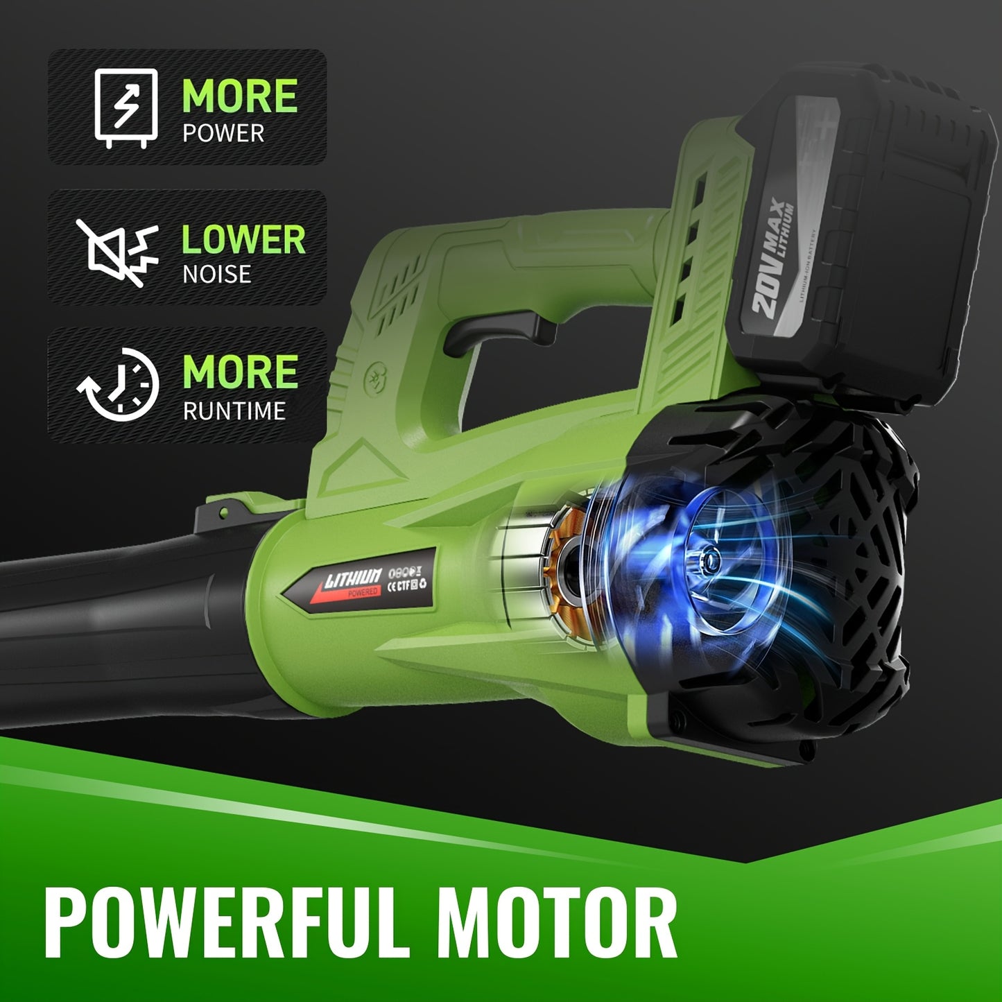 Cordless Leaf Blower | Battery Powered Lawn Yard Snow Pet Hair