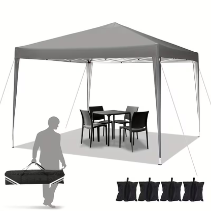 Pop Up Canopy Tent 10x10ft UPF50+ Waterproof Portable Gazebo Sandbags