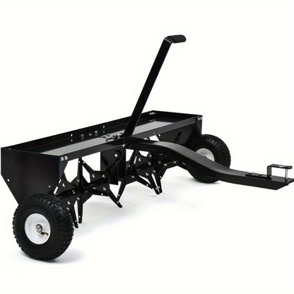 Tow-Behind Plug Aerator 48 Inch - Heavy Duty Steel Lawn Aerator with 32 Hollow Tines, Weight Tray & 10-Inch Pneumatic Tires, Compatible with Lawn Tractor ZTR ATV for Deep Soil Aeration