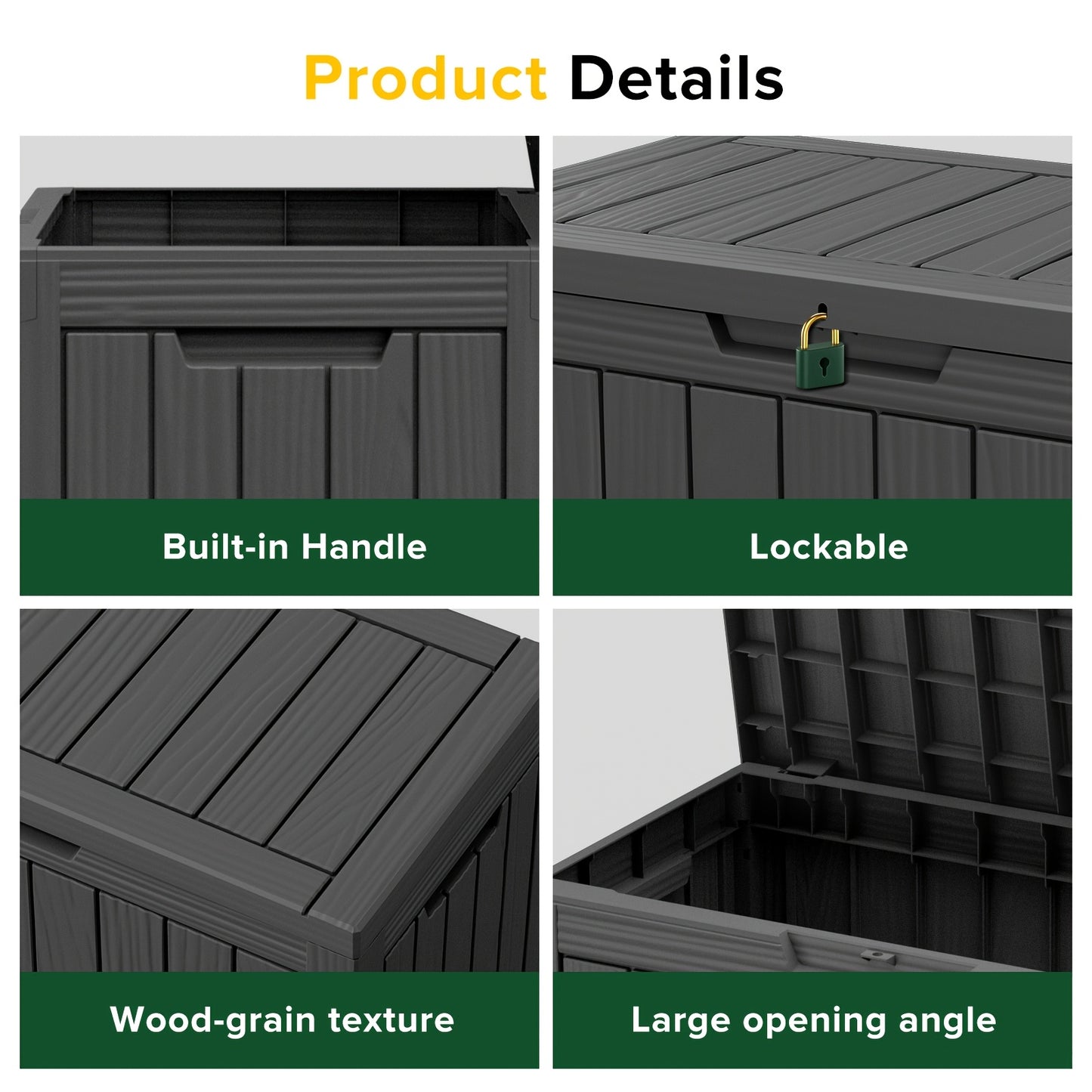 Outdoor Storage Box Lockable Weatherproof | Deck Patio Garden Bench