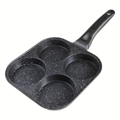 Non-Stick Frying Pan | Aluminum Egg Skillet with Wooden Handle | Breakfast Omelet Pancake Burger Pan for Home Kitchen Camping RV Dorm Cooking