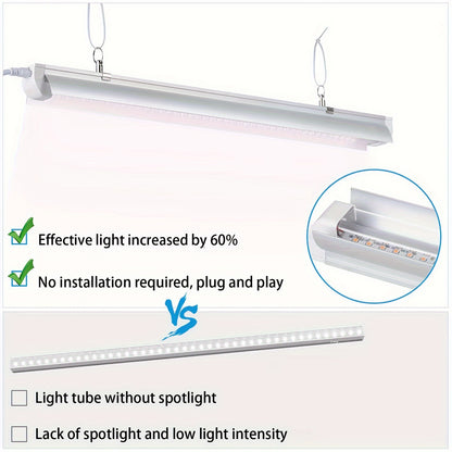 T8 Grow Light Strips 4ft 6-Pack Full Spectrum 270W | Pink White Spectrum LED 1620W Equivalent | Indoor Plants Greenhouse Seedling Veg Bloom Shelf