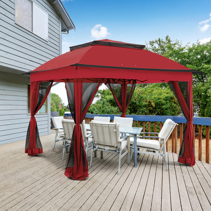 Instant Gazebo Tent 11x11 FT Mosquito Netting No Assembly Required