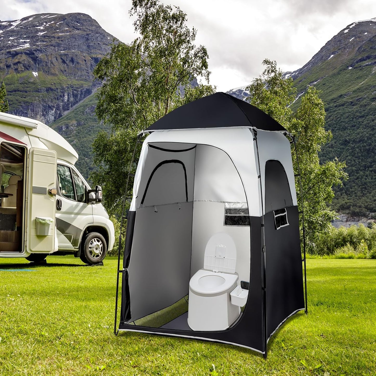 Pop Up Privacy Tent Outdoor Shower Camping Changing Room Mesh Floor