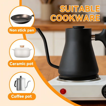 Electric Stove Desktop 5-Speed Temperature Control | Portable Electric Burner for Home & Camping | Compact Quick-Heating Countertop Stove | US Standard, White