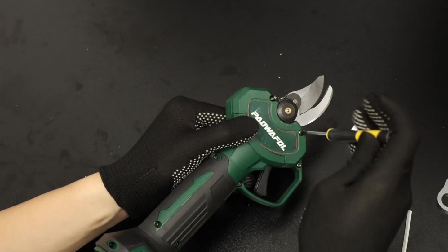 Electric Pruning Shears Battery Powered - Cordless Pruner with 2 Rechargeable Lithium Batteries, 1 Extra Blade, 41mm 1.6" Cutting Diameter, Lightweight One-Hand Operation