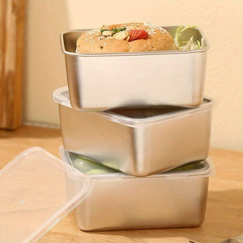Food Storage Containers Stainless Steel Set of 6 with Lids – Leak-Proof BPA-Free Stackable Metal Meal Prep Boxes Airtight Lunch Container for Kitchen Refrigerator Camping Outdoor Picnic Organization