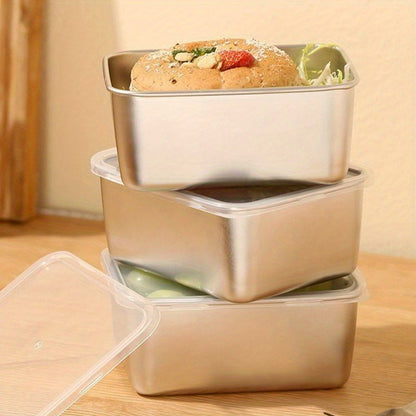Food Storage Containers Stainless Steel Set of 6 with Lids – Leak-Proof BPA-Free Stackable Metal Meal Prep Boxes Airtight Lunch Container for Kitchen Refrigerator Camping Outdoor Picnic Organization