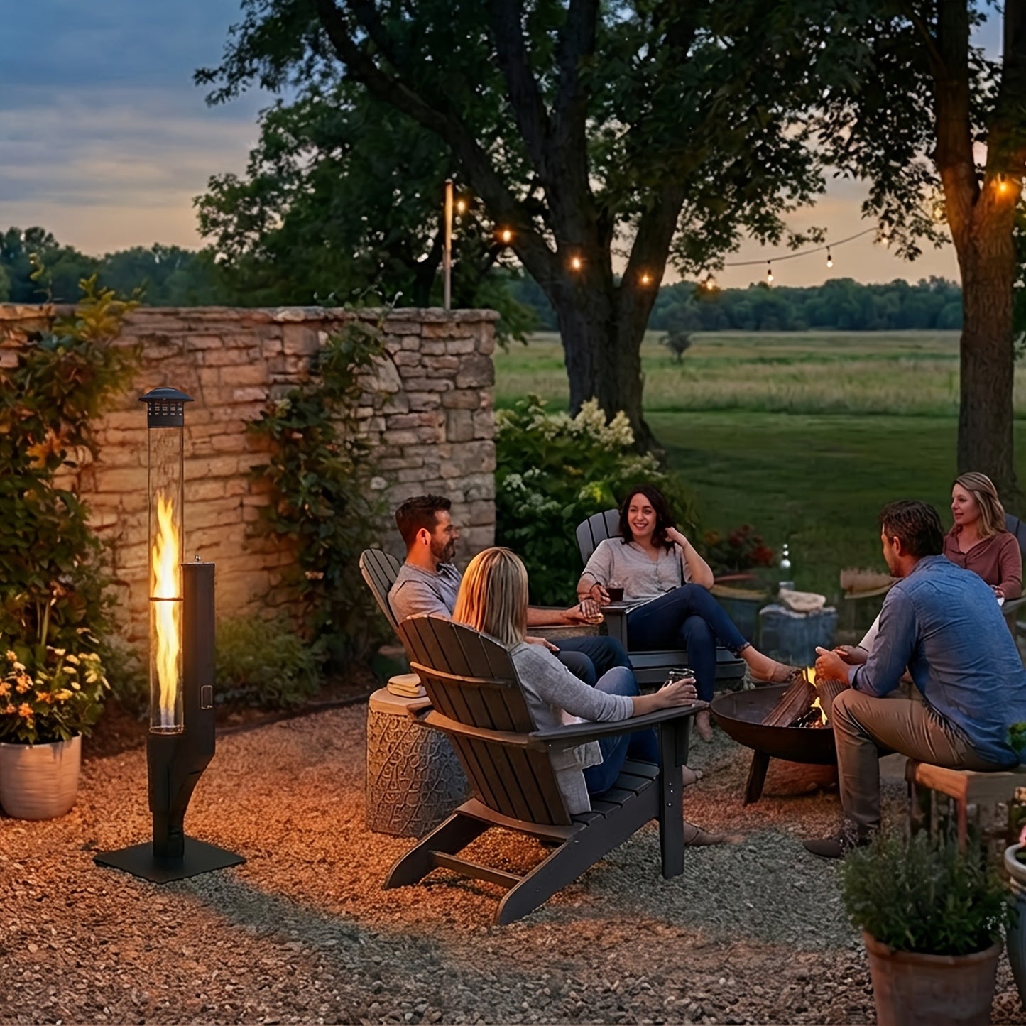 Outdoor Wood Pellet Patio Heater 56 Inch, Smokeless Portable Pellet Stove with Rain Cap, Viewing Window & Ash Tray – Backyard Porch Garden Camping Fire Pit