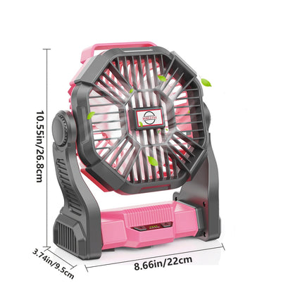 Camping Fan Rechargeable 20000mAh with Misting Solar Panel RGB Mood Light 4-Speed Tent Hook Phone Charging Portable Outdoor Fan