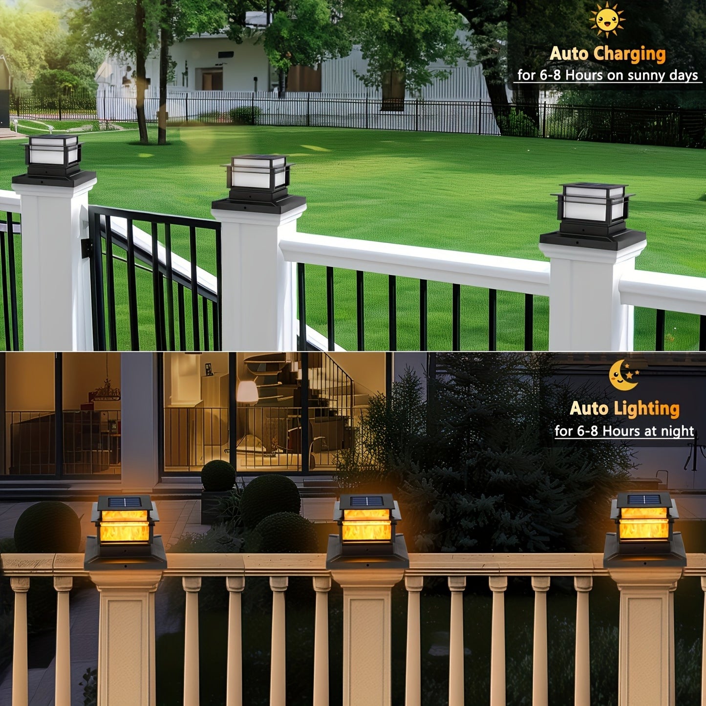 Solar Column Cover Light 6 Pack – LED Fence Post Cap Lights