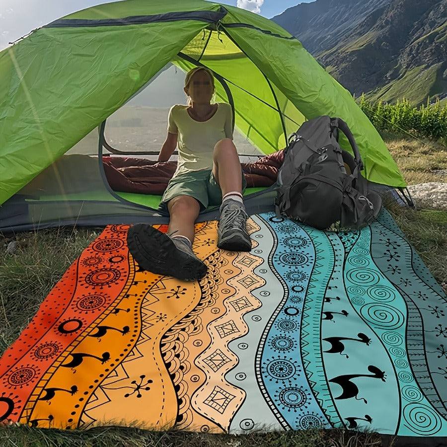 Bohemian Picnic Blanket Lightweight Quick-Dry Outdoor Mat 81"x79" – Fashion Beach Blanket for Camping, Travel, Beach Games & Vacation