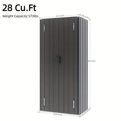 Metal Deck Box Lockable Waterproof Outdoor Storage 22/28 Cuft