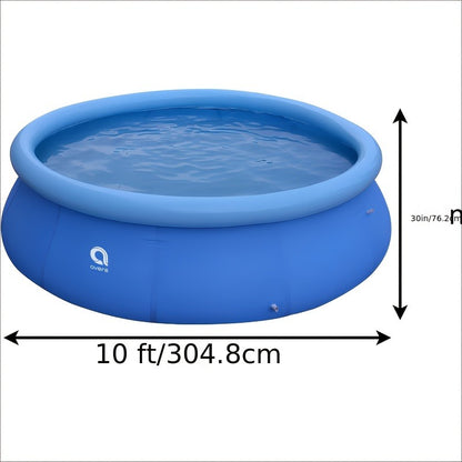 Round Inflatable Swimming Pool 10FT 12FT Circular Above Ground Family Pool Puncture-Resistant Quick Setup Outdoor Backyard Kids Adults Summer