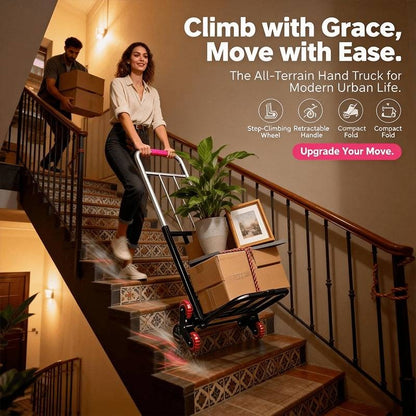 Stair Climbing Folding Hand Truck Heavy Duty Cart 220/450/680 lbs Capacity Collapsible Dolly for Home Warehouse Moving Shopping