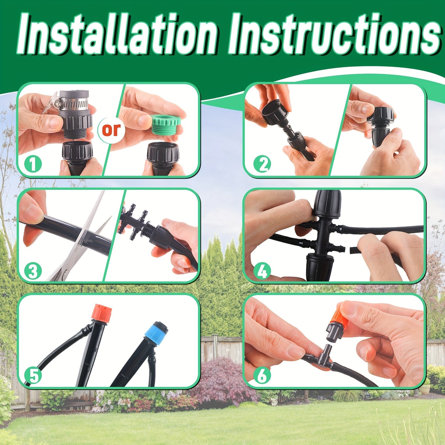 226FT Drip Irrigation Kit - Automatic Plant Watering System with Adjustable Nozzles for Garden & Greenhouse