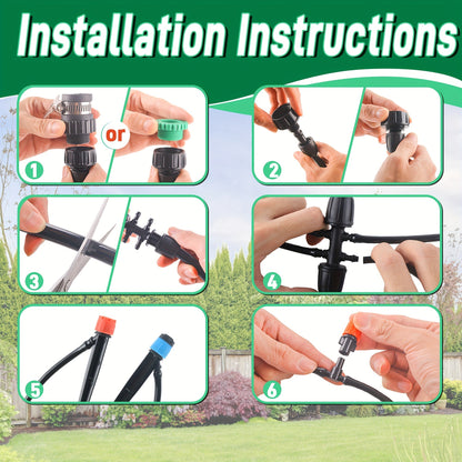 226FT Drip Irrigation Kit - Automatic Plant Watering System with Adjustable Nozzles for Garden & Greenhouse