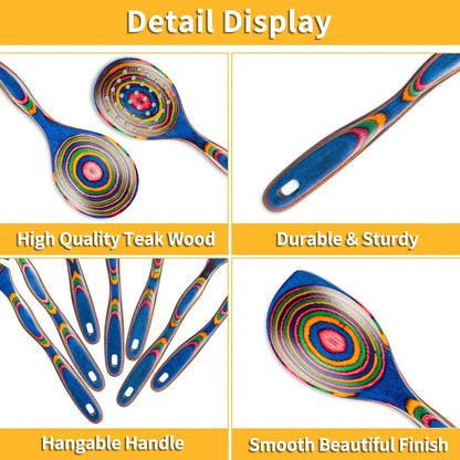 Pakkawood Kitchen Utensil Set 7 PCS – Spurtle & Spatula