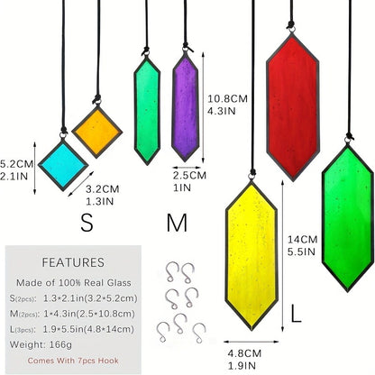 Glass Rainbow Suncatcher Hanging Ornament - Crystal Prism Window Sun Catcher for Garden, Patio & Home Decor