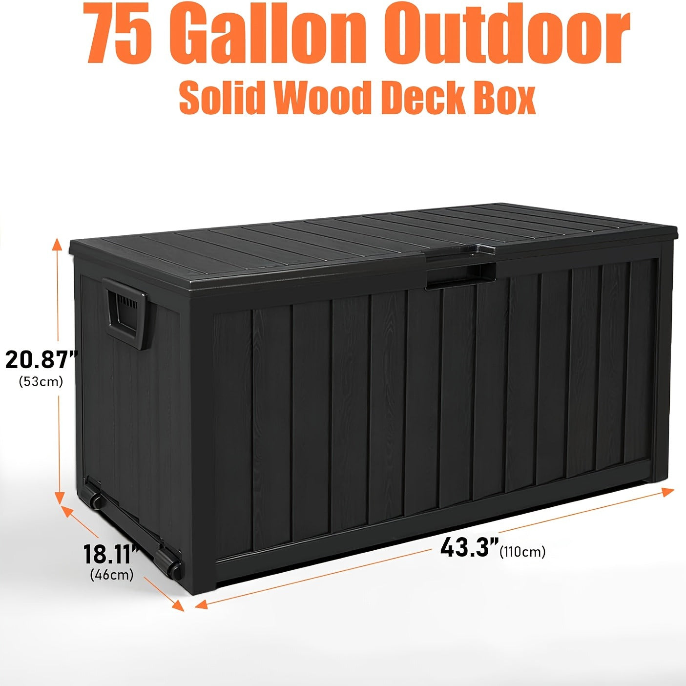 Outdoor Storage Chest 75 Gallon – Deck Box with Casters
