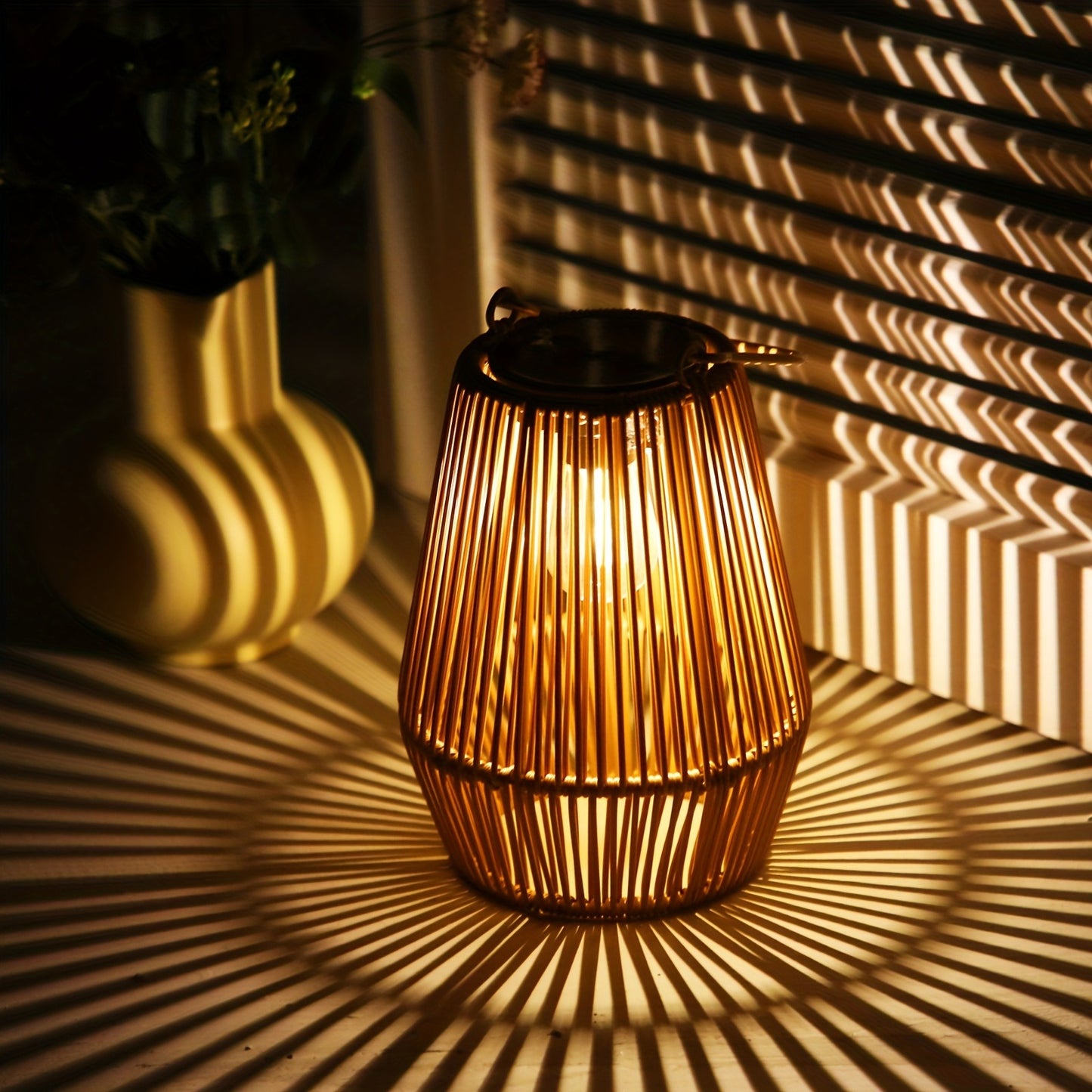 Solar Bamboo Lights Bohemian Style Outdoor Hanging Decoration for Garden Patio Deck Porch Tree Lawn Halloween Christmas 1/2/4pcs