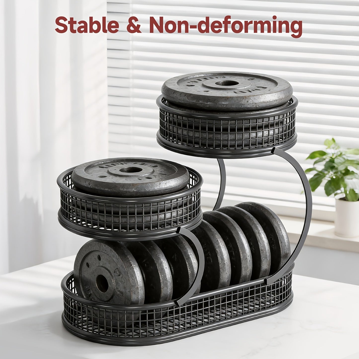 Countertop Fruit Bowl 3-Tier Round Metal Wire Stand | Kitchen Storage Organizer for Fruits Vegetables Bread Snacks | Space-Saving Produce Rack
